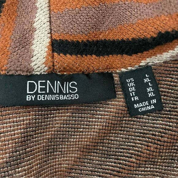 Dennis Basso Jacquard Open Front Knit Cardigan Sweater Safari Print sz US Large - Picture 10 of 12